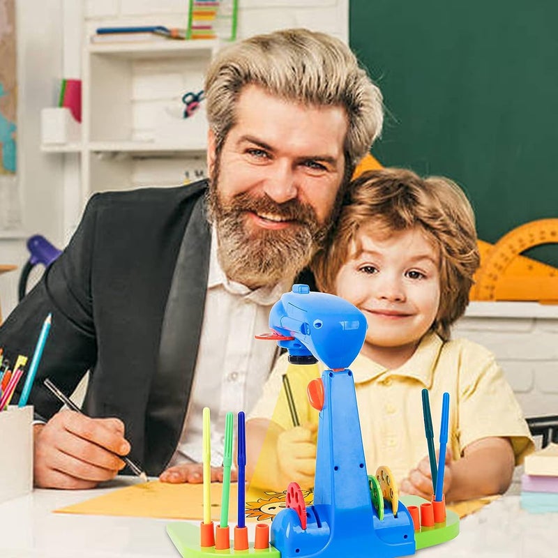 LEERFEI Kids Projection drewing Sketcher,Intelligent Drawing Projector Machine with 32cartoon patters and 12color Brushes for Children Learn to Draw and Sketch (1,Blue) - Image 5